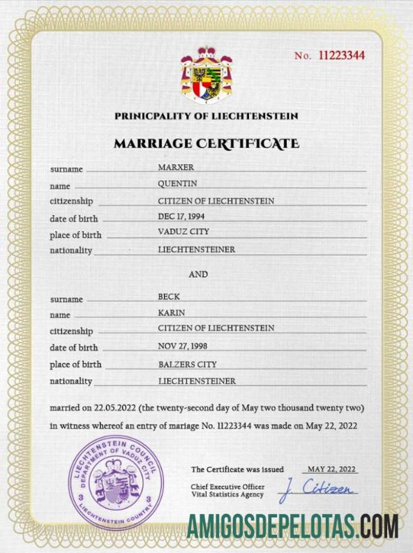 Para baixar modelo PSD de certidão de casamento de Liechtenstein